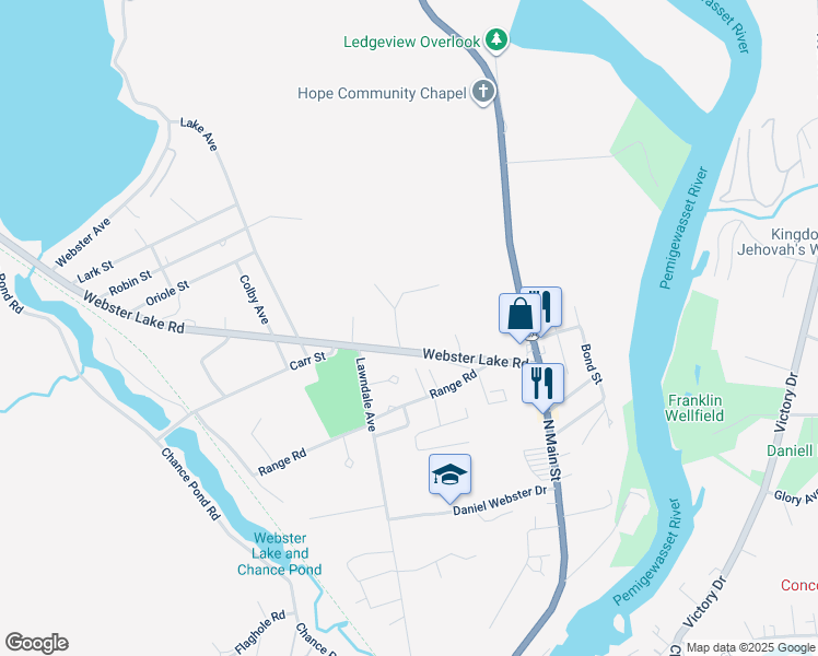 map of restaurants, bars, coffee shops, grocery stores, and more near 5 Kidder Avenue in Franklin