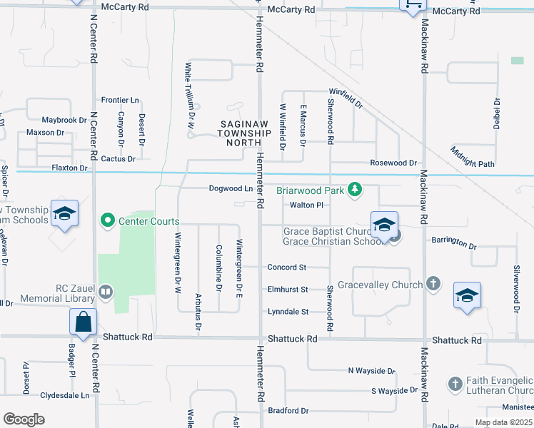 map of restaurants, bars, coffee shops, grocery stores, and more near 3370 Hemmeter Road in Saginaw