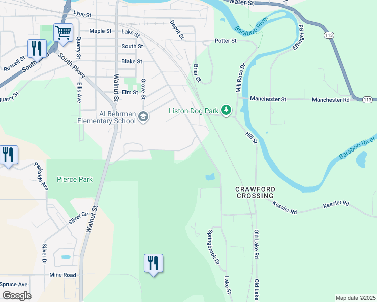map of restaurants, bars, coffee shops, grocery stores, and more near 464 Inverness Terrace Court in Baraboo