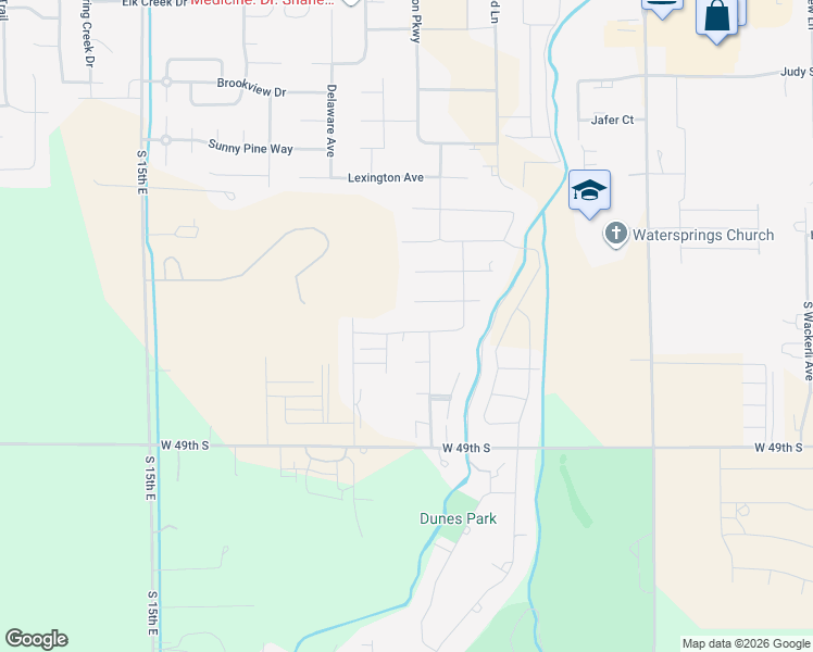 map of restaurants, bars, coffee shops, grocery stores, and more near 2019 Autumn Lane in Idaho Falls