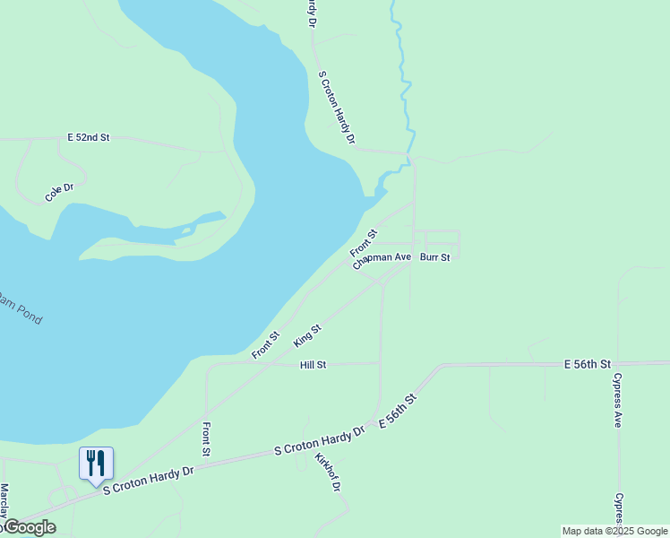 map of restaurants, bars, coffee shops, grocery stores, and more near 5414 Front Street in Newaygo