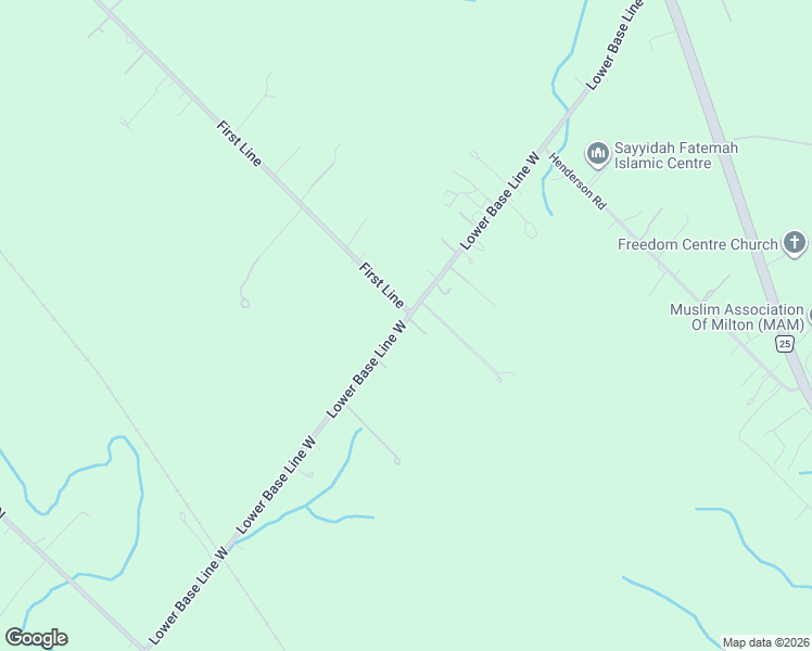 map of restaurants, bars, coffee shops, grocery stores, and more near 3030 Lower Base Line West in Milton