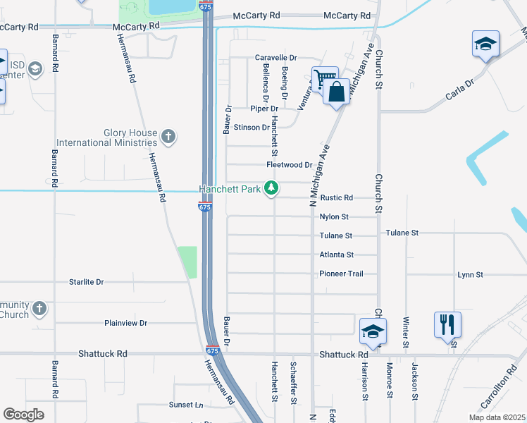 map of restaurants, bars, coffee shops, grocery stores, and more near 902 Tulane Street in Saginaw