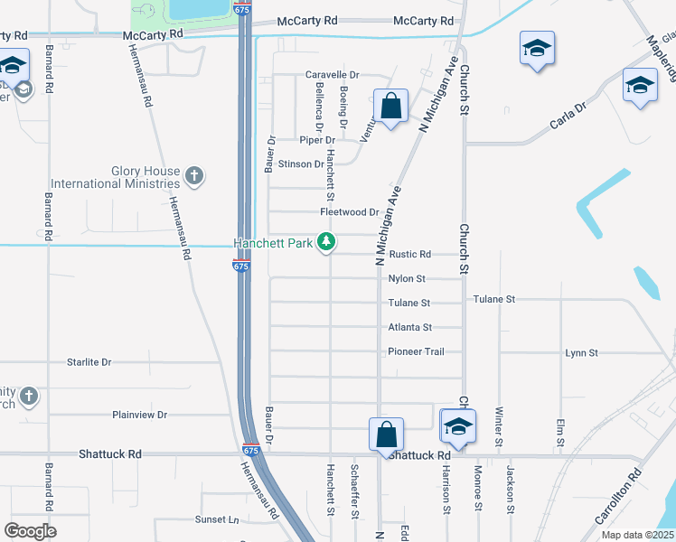 map of restaurants, bars, coffee shops, grocery stores, and more near 738 Rustic Road in Saginaw