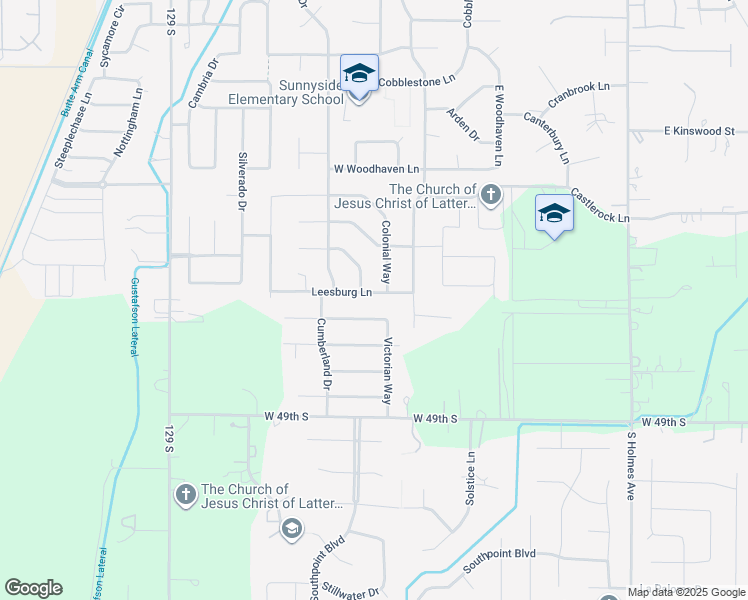 map of restaurants, bars, coffee shops, grocery stores, and more near 4425 Williamsburg Lane in Idaho Falls