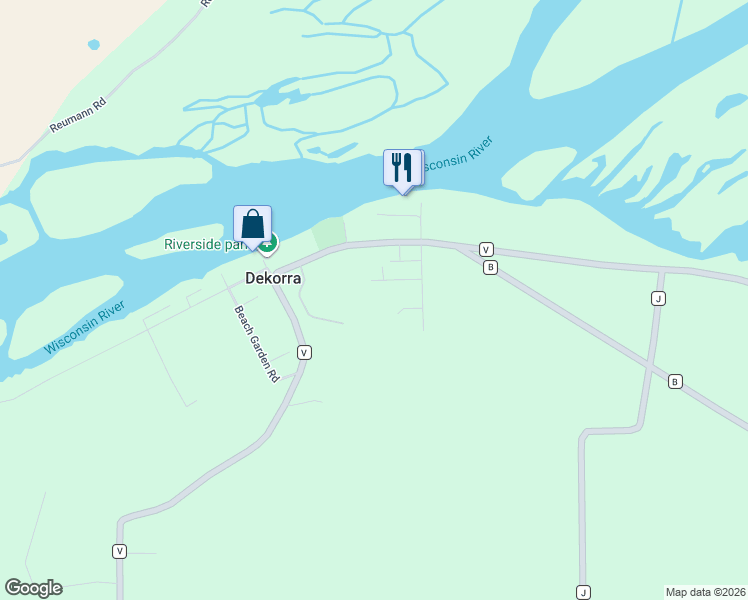 map of restaurants, bars, coffee shops, grocery stores, and more near N5039 Hemlock Street in Poynette