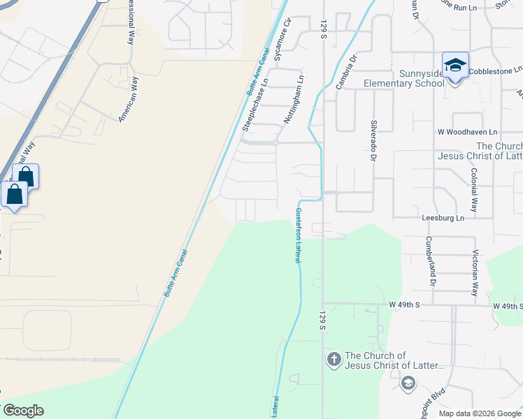 map of restaurants, bars, coffee shops, grocery stores, and more near 4355 Nottingham Lane in Idaho Falls