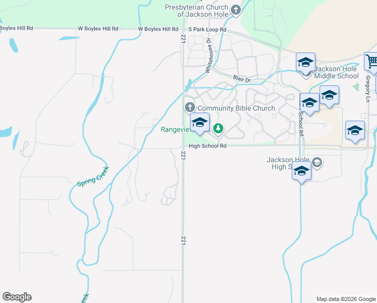 map of restaurants, bars, coffee shops, grocery stores, and more near 1500 South Park Loop Road in Jackson