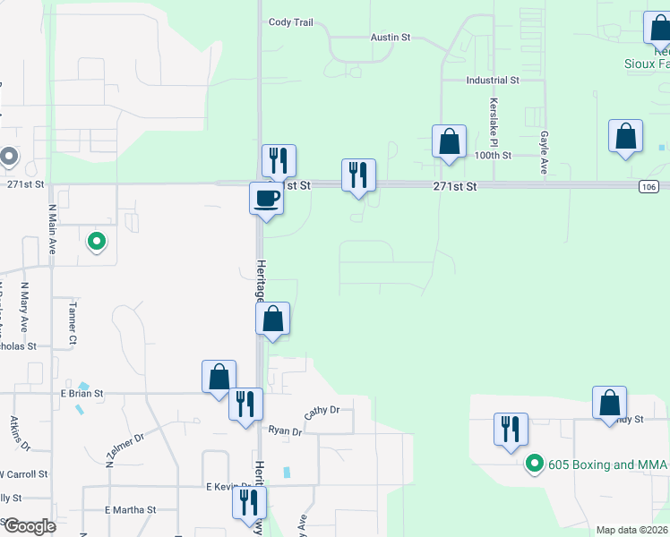 map of restaurants, bars, coffee shops, grocery stores, and more near in Tea