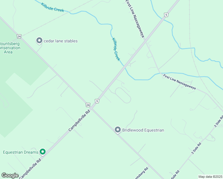 map of restaurants, bars, coffee shops, grocery stores, and more near 1078 Campbellville Road in Milton