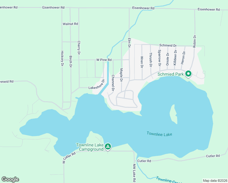 map of restaurants, bars, coffee shops, grocery stores, and more near 11471 Channel Drive in Lakeview