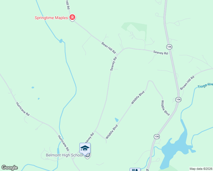 map of restaurants, bars, coffee shops, grocery stores, and more near 118 Seavey Road in Belmont