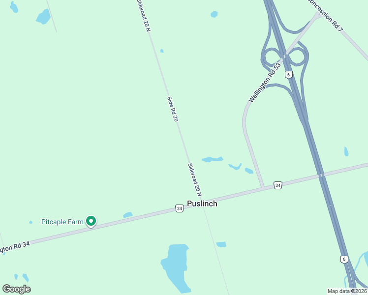 map of restaurants, bars, coffee shops, grocery stores, and more near 4501 Sideroad 20 North in Wellington County