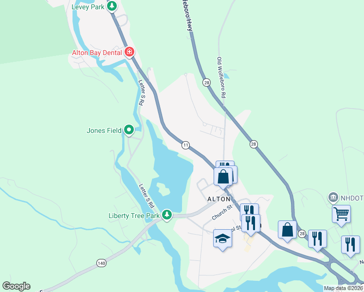 map of restaurants, bars, coffee shops, grocery stores, and more near 186 Main Street in Alton