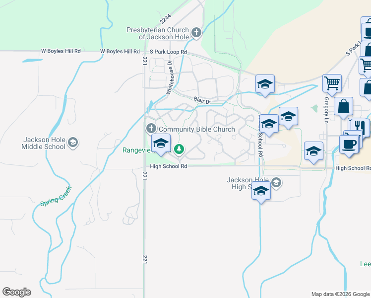 map of restaurants, bars, coffee shops, grocery stores, and more near 3007 Rangeview Drive in Jackson