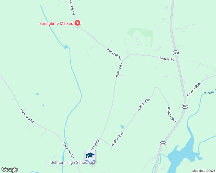 map of restaurants, bars, coffee shops, grocery stores, and more near 118 Seavey Road in Belmont