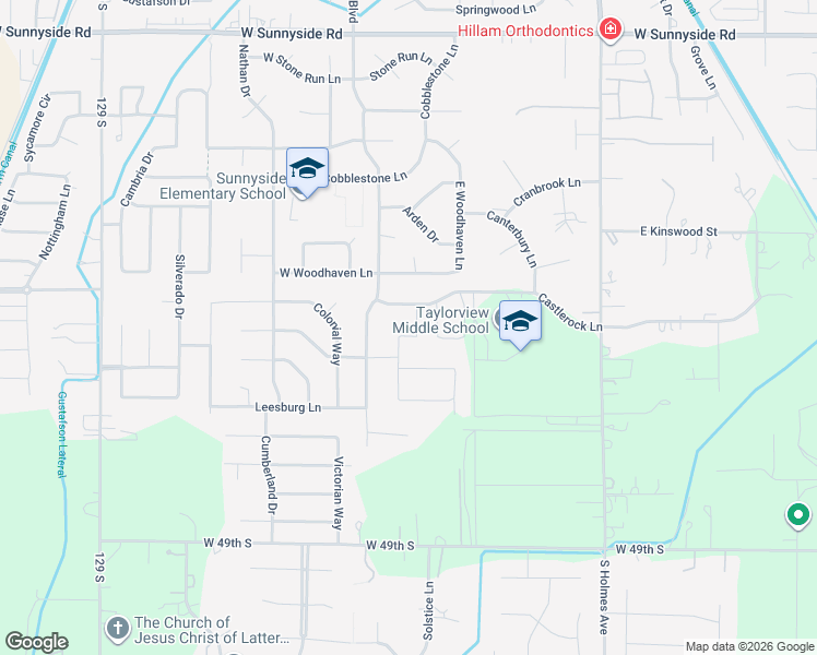 map of restaurants, bars, coffee shops, grocery stores, and more near 4240 Stonebrook Lane in Idaho Falls