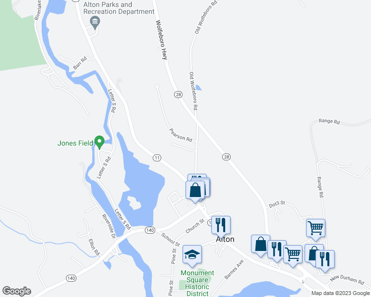 map of restaurants, bars, coffee shops, grocery stores, and more near 1 Spruce Terrace in Alton