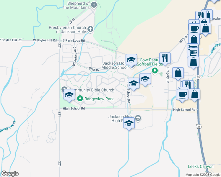 map of restaurants, bars, coffee shops, grocery stores, and more near 2108-2110 Lilac Lane in Jackson
