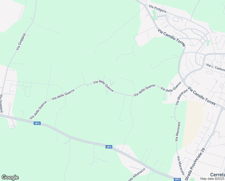 map of restaurants, bars, coffee shops, grocery stores, and more near 12A Via delle Querce in Ancona