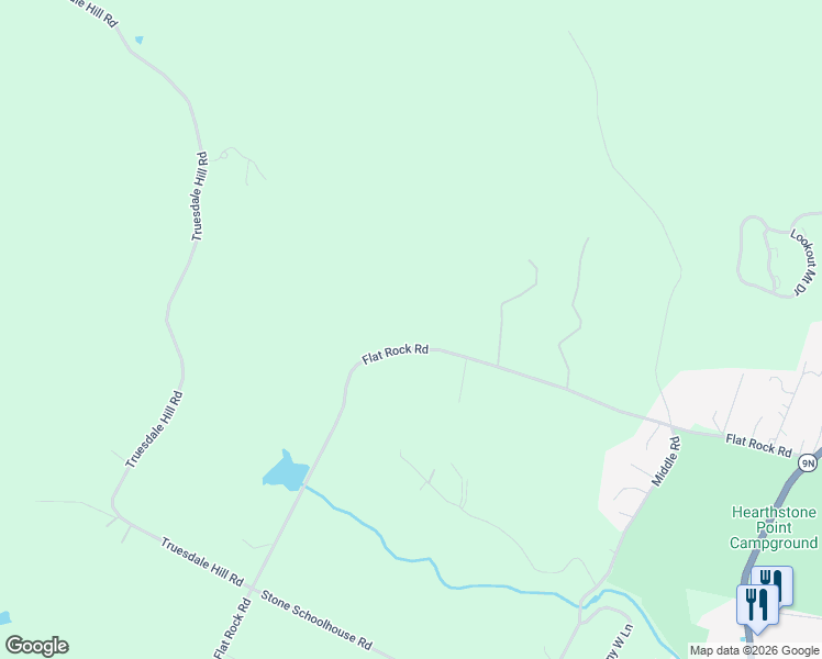 map of restaurants, bars, coffee shops, grocery stores, and more near 311-335 Flat Rock Road in Lake George