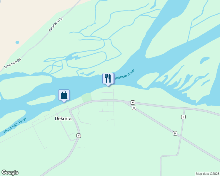 map of restaurants, bars, coffee shops, grocery stores, and more near N5095 Hemlock Street in Poynette