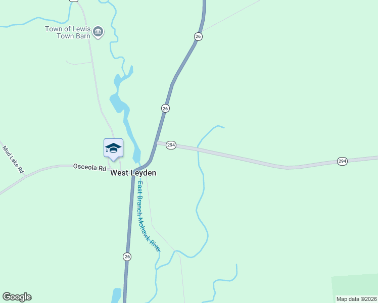 map of restaurants, bars, coffee shops, grocery stores, and more near 5330 New York 294 in West Leyden
