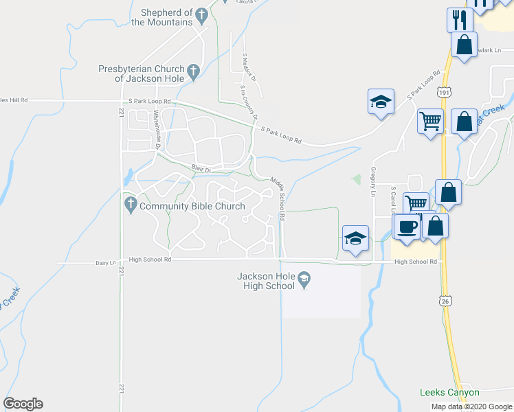 map of restaurants, bars, coffee shops, grocery stores, and more near 2059 Corner Creek Lane in Jackson