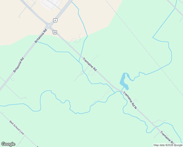 map of restaurants, bars, coffee shops, grocery stores, and more near 5580 Tremaine Road in Milton