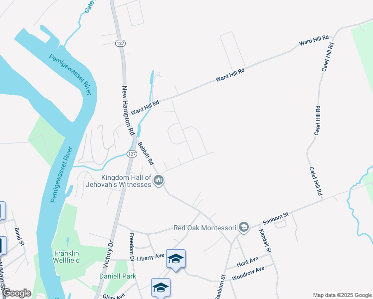 map of restaurants, bars, coffee shops, grocery stores, and more near 8 Morning Glory Drive in Franklin