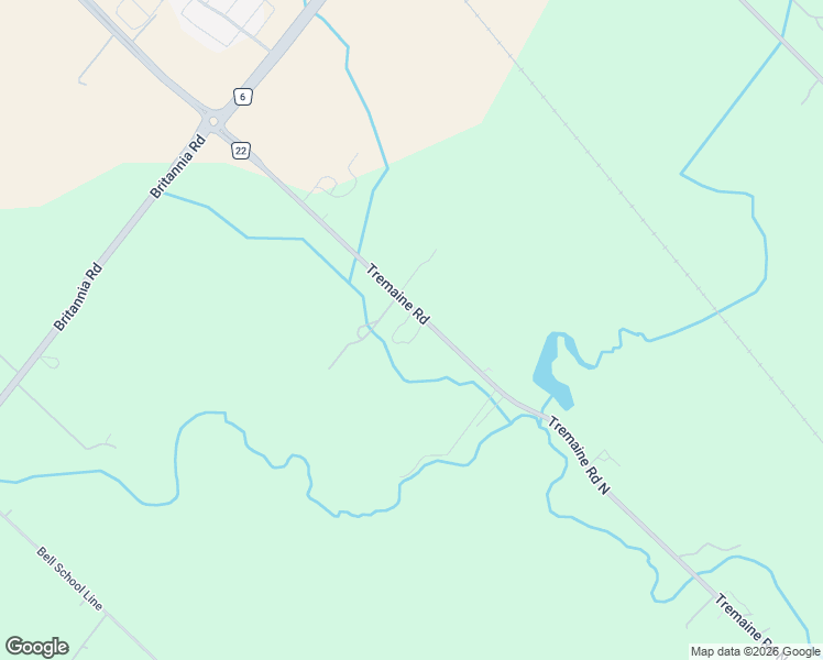 map of restaurants, bars, coffee shops, grocery stores, and more near 5580 Tremaine Road in Milton