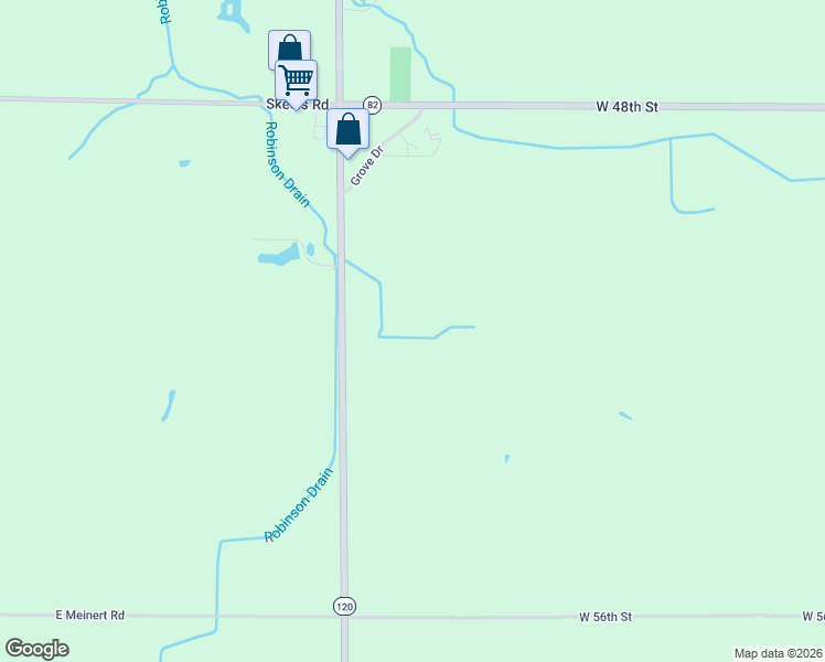 map of restaurants, bars, coffee shops, grocery stores, and more near 5108 South Maple Island Road in Fremont