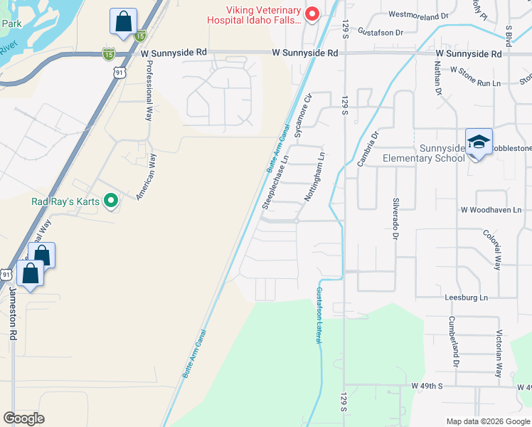 map of restaurants, bars, coffee shops, grocery stores, and more near 746 Carriagegate Lane in Idaho Falls