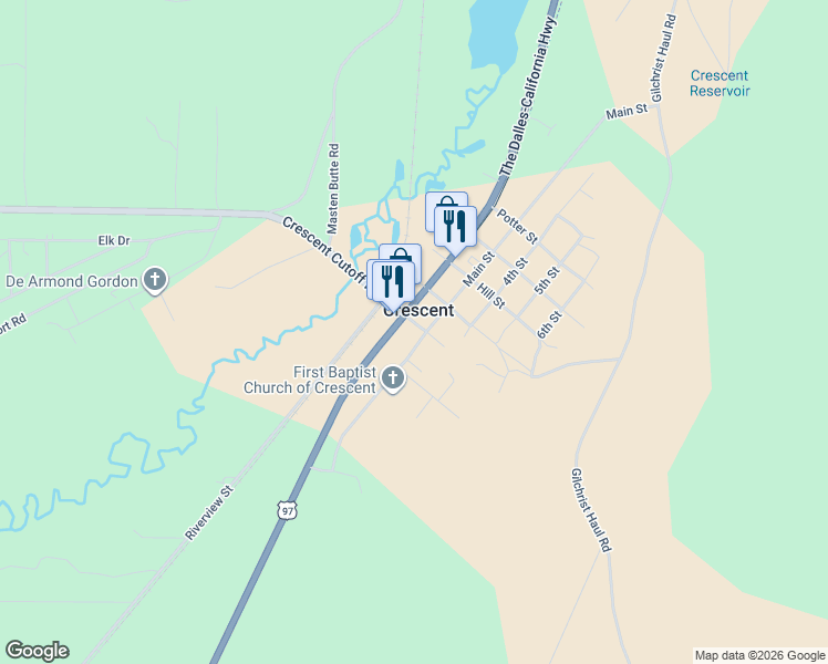 map of restaurants, bars, coffee shops, grocery stores, and more near 357 Ward Street in Crescent