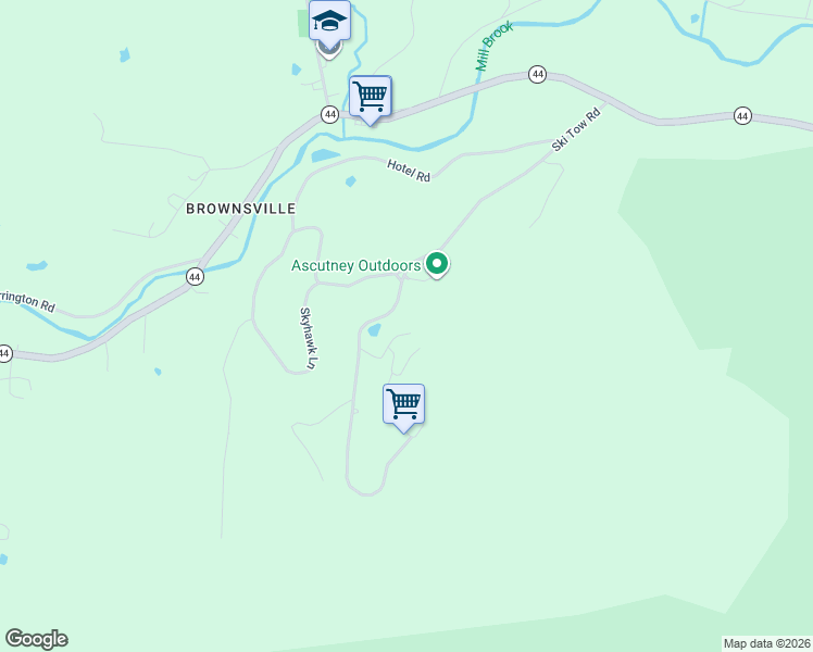 map of restaurants, bars, coffee shops, grocery stores, and more near 543 Ski Tow Road in West Windsor
