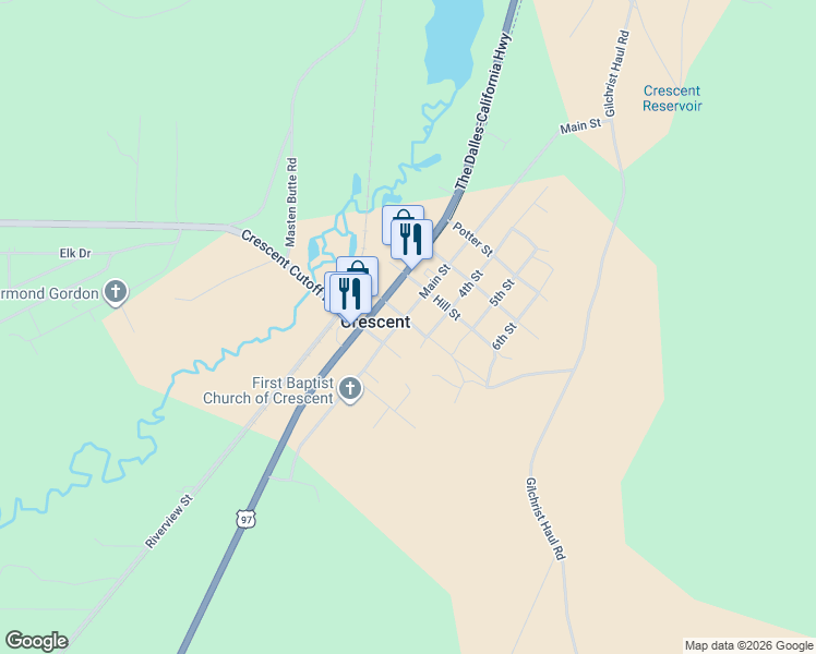 map of restaurants, bars, coffee shops, grocery stores, and more near 314 Jones Street in Crescent