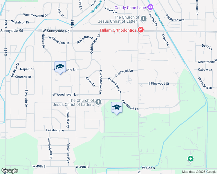 map of restaurants, bars, coffee shops, grocery stores, and more near 365 Sheffield Cir in Idaho Falls