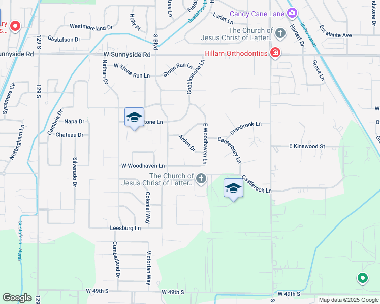 map of restaurants, bars, coffee shops, grocery stores, and more near 220 Arden Dr in Idaho Falls