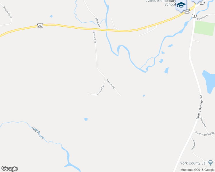 map of restaurants, bars, coffee shops, grocery stores, and more near 93 Bennett Road in Alfred