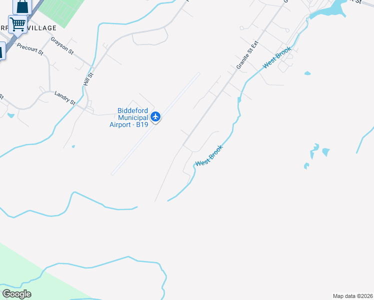 map of restaurants, bars, coffee shops, grocery stores, and more near 327 Granite Street Extension in Biddeford