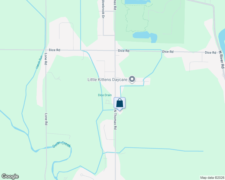 map of restaurants, bars, coffee shops, grocery stores, and more near 3693 North Thomas Road in Freeland