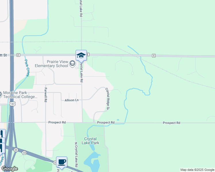map of restaurants, bars, coffee shops, grocery stores, and more near N7360 Crystal Ridge Drive in Beaver Dam