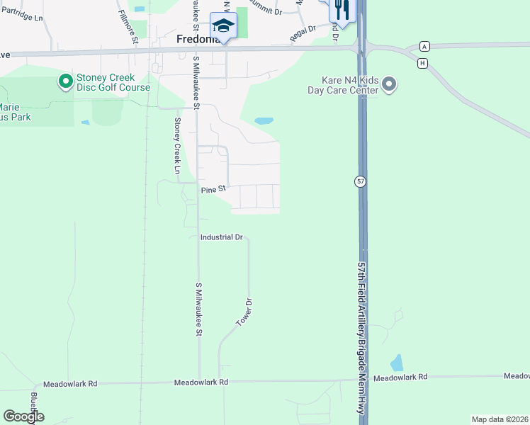 map of restaurants, bars, coffee shops, grocery stores, and more near 237 Forest Street in Fredonia