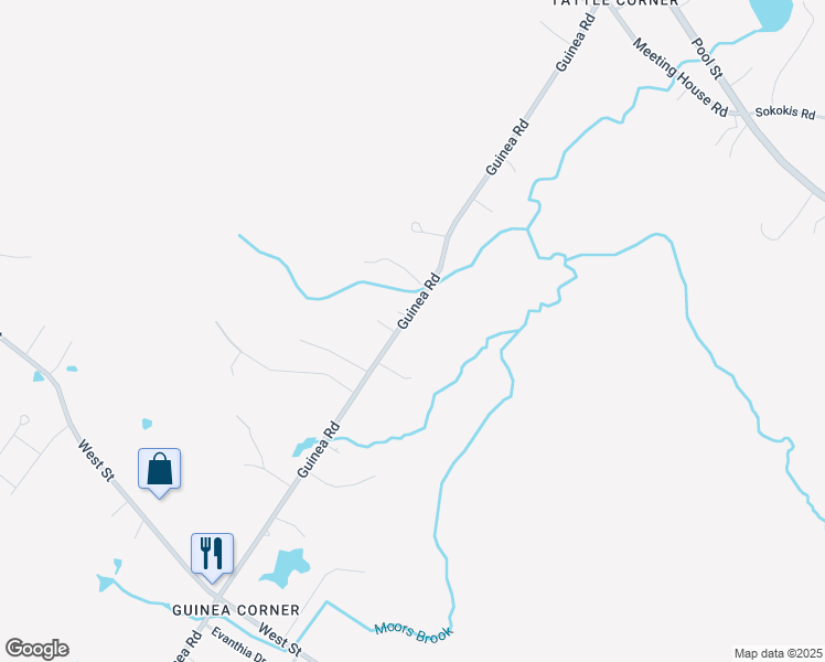 map of restaurants, bars, coffee shops, grocery stores, and more near 121 Guinea Road in Biddeford