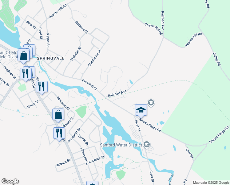map of restaurants, bars, coffee shops, grocery stores, and more near 11 Signal Street in Sanford