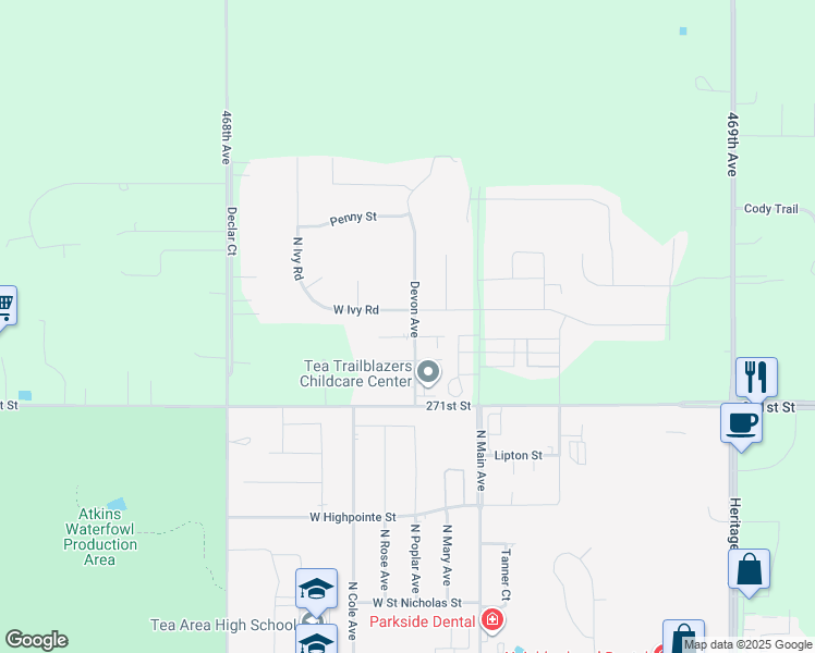 map of restaurants, bars, coffee shops, grocery stores, and more near 2300 Devon Avenue in Tea
