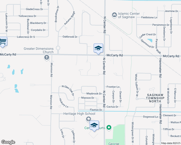 map of restaurants, bars, coffee shops, grocery stores, and more near 3785 North Center Road in Saginaw