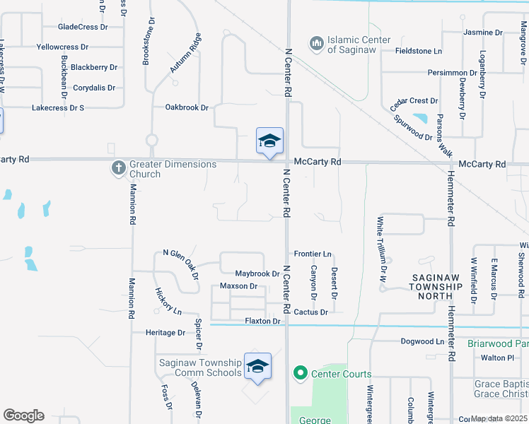 map of restaurants, bars, coffee shops, grocery stores, and more near 3785 North Center Road in Saginaw