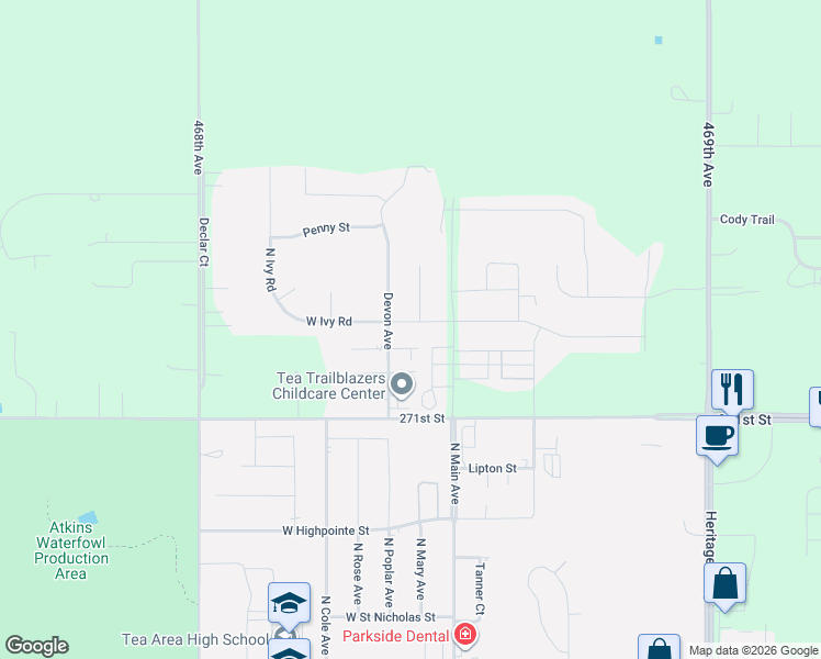 map of restaurants, bars, coffee shops, grocery stores, and more near 2300 Devon Avenue in Tea