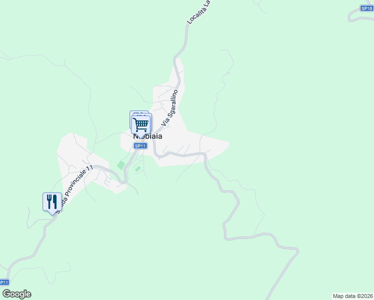 map of restaurants, bars, coffee shops, grocery stores, and more near 83 Via Bernardo Buontalenti in Nibbiaia